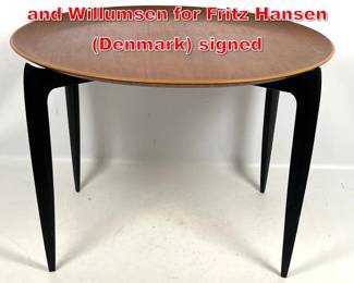 Lot 8 Folding tray table Engholm and Willumsen for Fritz Hansen Denmark signed