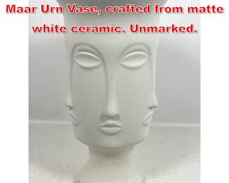 Lot 124 Jonathan Adler Style Dora Maar Urn Vase, crafted from matte white ceramic. Unmarked.