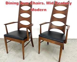 Lot 490 Pair Kent Coffee Perspecta Dining Arm Chairs. Mid Century Modern 