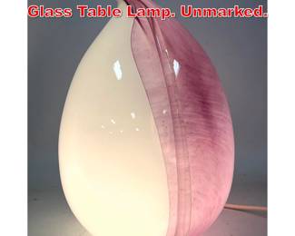 Lot 149 Vistosi Style Murano Art Glass Table Lamp. Unmarked. 