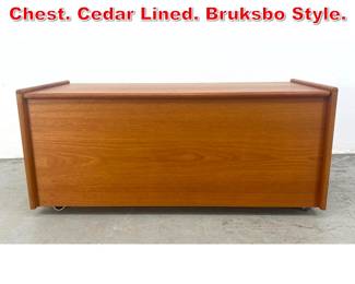 Lot 375 Danish Modern Teak Trunk Chest. Cedar Lined. Bruksbo Style. 