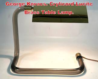 Lot 159 Peter Hamburger for George Kovacs. Crylicord Lucite Brass Table Lamp. 