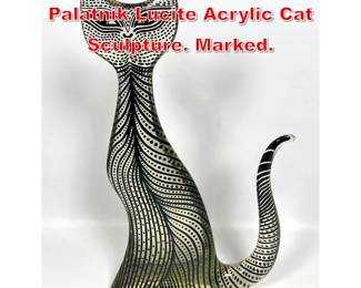 Lot 111 Extra Large Abraham Palatnik Lucite Acrylic Cat Sculpture. Marked. 