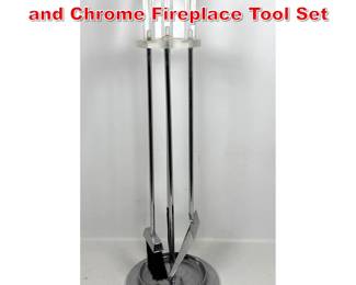Lot 168 Mid Century Modern Lucite and Chrome Fireplace Tool Set