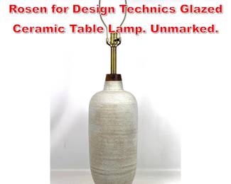 Lot 239 Large Mid Century Lee Rosen for Design Technics Glazed Ceramic Table Lamp. Unmarked. 