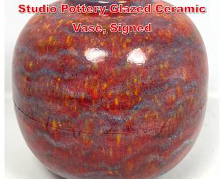 Lot 79 Polin Large Polia Pillin Studio Pottery Glazed Ceramic Vase, Signed