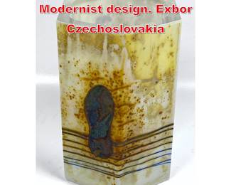 Lot 157 Ceska Art Glass Vase. Modernist design. Exbor Czechoslovakia 