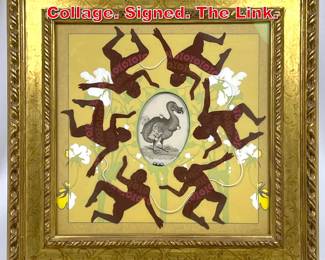 Lot 64 Gary T. Erbe Mixed Media Collage. Signed. The Link. 