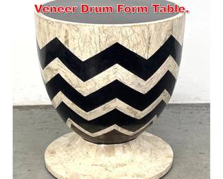 Lot 121 Maitland Smith Style Stone Veneer Drum Form Table. 