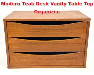 Lot 142 Arne Vodder Swedish Modern Teak Desk Vanity Table Top Organizer. 