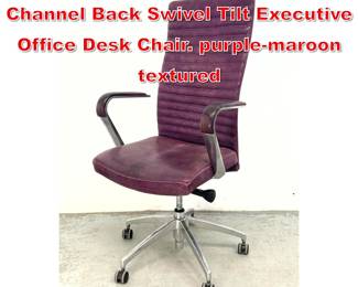 Lot 496 Hancock and Moore Sleek Channel Back Swivel Tilt Executive Office Desk Chair. purplemaroon textured