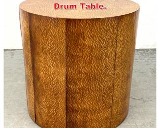 Lot 122 Exotic wood Veneer Drum Table. 