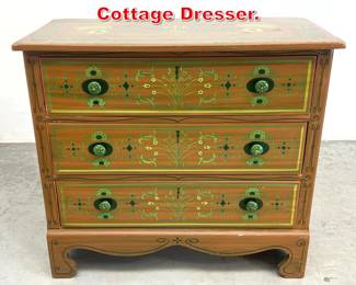 Lot 356 Folk Painting Cottage Dresser. 