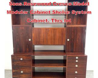 Lot 217 Finn Juhl for France and Sons Rosewood Cresco Model Modular Cabinet Shelve System Cabinet. This lot 
