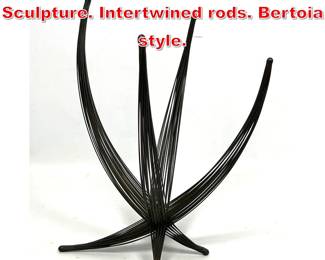 Lot 42 Delicate Bronze wire Table Sculpture. Intertwined rods. Bertoia style. 