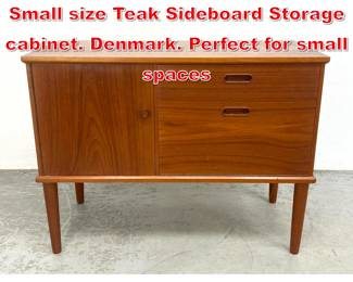Lot 371 Vintage Danish Modern Small size Teak Sideboard Storage cabinet. Denmark. Perfect for small spaces 