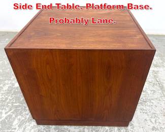 Lot 362 Modernist Walnut Cube Side End Table. Platform Base. Probably Lane. 