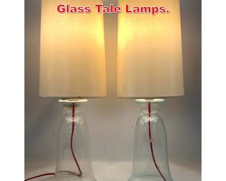 Lot 413 Pair Michael Graves Clear Glass Tale Lamps. 