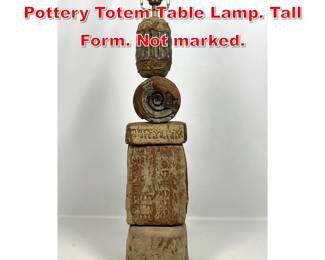 Lot 246 BERNARD ROOKE Studio Pottery Totem Table Lamp. Tall Form. Not marked. 