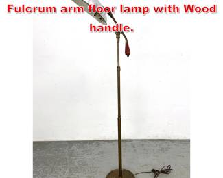 Lot 325 Lightolier Adjustable Fulcrum arm floor lamp with Wood handle.