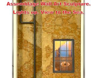 Lot 53 Fifo Stricker Mixed Media Assemblage Wall Art Sculpture. Lights up. View to the Sea. 