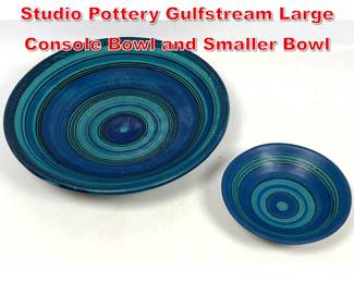 Lot 97 2pcs Fong Chow Glidden Studio Pottery Gulfstream Large Console Bowl and Smaller Bowl