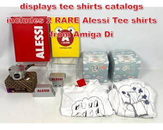 Lot 275 Alessi advertising lot displays tee shirts catalogs includes 2 RARE Alessi Tee shirts from Amiga Di 