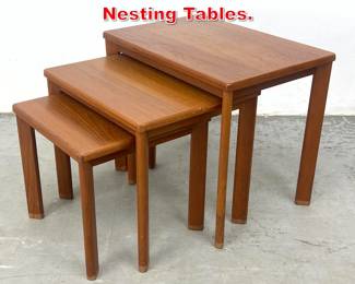 Lot 143 Danish Modern Teak Nesting Tables. 