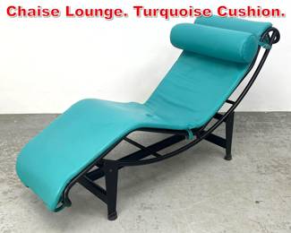 Lot 441 Le Corbusier LC4 Style Chaise Lounge. Turquoise Cushion.
