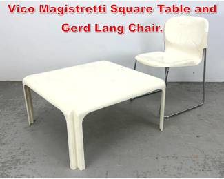 Lot 511 2pcs Mid Century Modern. Vico Magistretti Square Table and Gerd Lang Chair. 