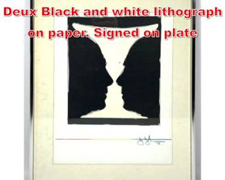 Lot 160 Jasper Johns Coupe Aux Deux Black and white lithograph on paper. Signed on plate
