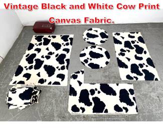 Lot 560 5th Avenue Designs Vintage Black and White Cow Print Canvas Fabric. 