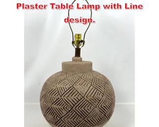 Lot 384 Mid Century Modern Plaster Table Lamp with Line design.