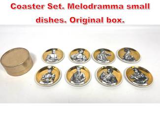 Lot 35 8pcs Piero Fornasetti Coaster Set. Melodramma small dishes. Original box. 