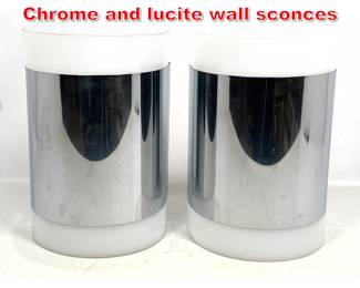 Lot 190 Pair Mayen for Habitat Chrome and lucite wall sconces