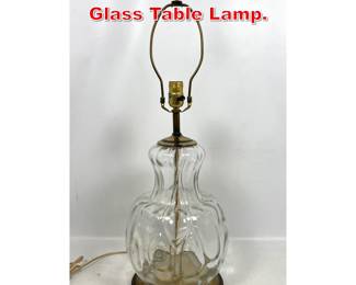 Lot 406 Italian Style Clear Blown Glass Table Lamp. 