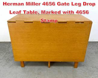 Lot 192 Early George Nelson for Herman Miller 4656 Gate Leg Drop Leaf Table, Marked with 4656 Stamp