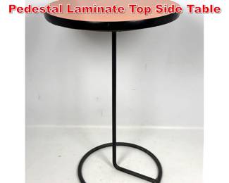 Lot 176 Vintage Ben Seibel Iron Pedestal Laminate Top Side Table