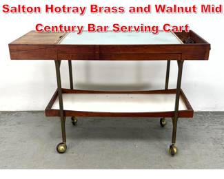 Lot 492 Vintage Paul McCobb Style Salton Hotray Brass and Walnut Mid Century Bar Serving Cart