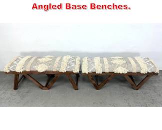 Lot 547 Pair Contemporary Modern Angled Base Benches. 