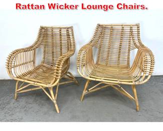 Lot 532 Pair Serena and Lily Venice Rattan Wicker Lounge Chairs. 