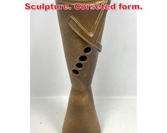 Lot 52 K LAIR Tall Pottery Sculpture. Corseted form. 
