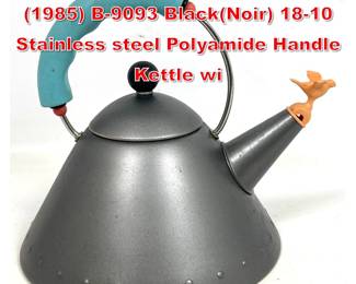 Lot 297 Michael Graves for Alessi 1985 B9093 BlackNoir 1810 Stainless steel Polyamide Handle Kettle wi