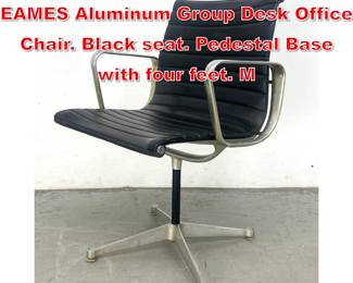 Lot 140 HERMAN MILLER by EAMES Aluminum Group Desk Office Chair. Black seat. Pedestal Base with four feet. M
