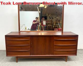 Lot 216 Falster Danish Modern Teak Low Dresser Chest with Mirror. 
