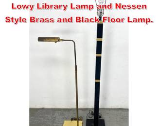 Lot 400 2pcs Floor Lamps. Koch Lowy Library Lamp and Nessen Style Brass and Black Floor Lamp. 
