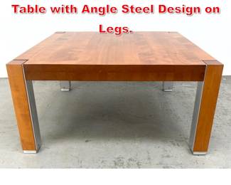 Lot 310 Large decorator Coffee Table with Angle Steel Design on Legs.