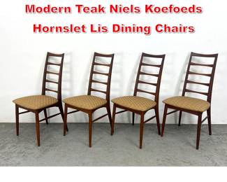 Lot 180 Set 4 Vintage Danish Modern Teak Niels Koefoeds Hornslet Lis Dining Chairs 
