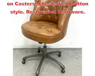 Lot 548 Treviso Tufted Desk Chair on Casters. Chesterfield button style. Restoration Hardware.