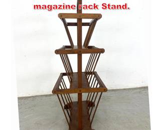 Lot 335 3 tier wooden spindle magazine rack Stand. 